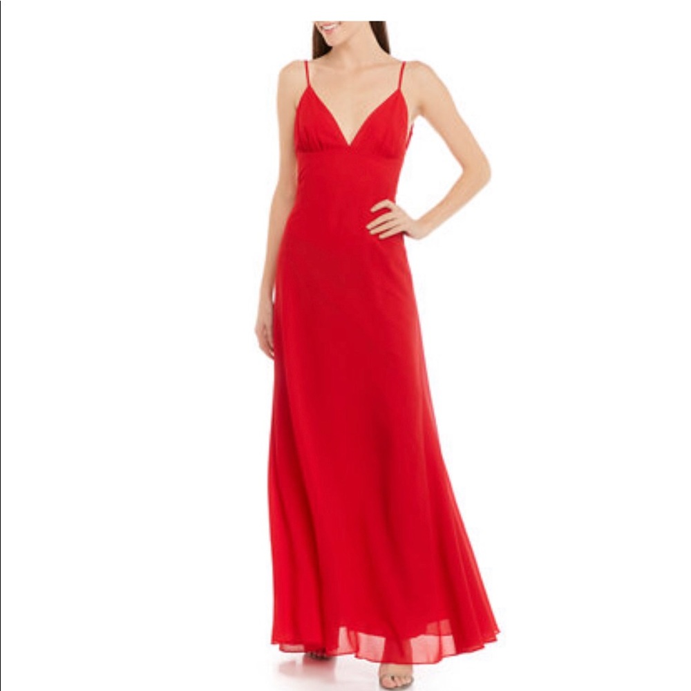 Long Red Formal Homecoming Prom Silk Dress sz. 5/6 Medium Large